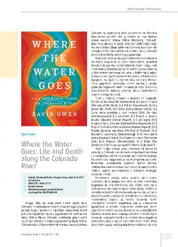 David Owen: Where the Water Hoes: Life and Death along the Colorado River.Prikaz knjiga i publikacija / Ognjen Bonacci