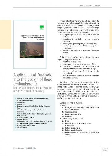 Application of Eurocode 7 to the design of flood embankments.Prikaz knjiga i publikacija / Tanja Roje-Bonacci