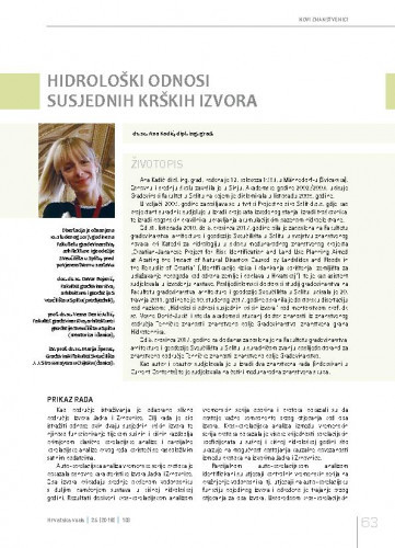 Hidrološki odnosi susjednih krških izvora.Novi znanstvenici / dr. sc. Ana Kadić, dipl. ing. građ.