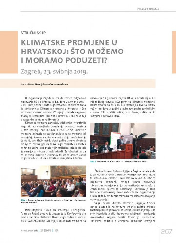 Stručni skup „Klimatske promjene u Hrvatskoj: što možemo i moramo poduzeti?”, Zagreb, 23. svibnja 2019..Pregled zbivanja / Ivana Gudelj