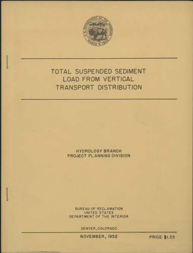 Total Suspended Sediment Load from Vertical Transport Distribution / K. B. Schroeder, D. B. Raitt