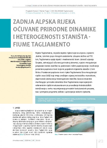 Zadnja alpska rijeka očuvane dinamike i heterogenosti staništa – Fiume Tagliamento / Ana Ostojić1.