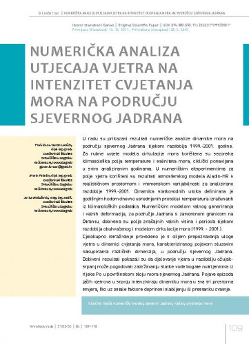 Numerička analiza vjetra na intezitet cvjetanja mora na području sjevernog Jadrana / Goran Lončar1*, Marin Paladin1, Jurica Matošević1.