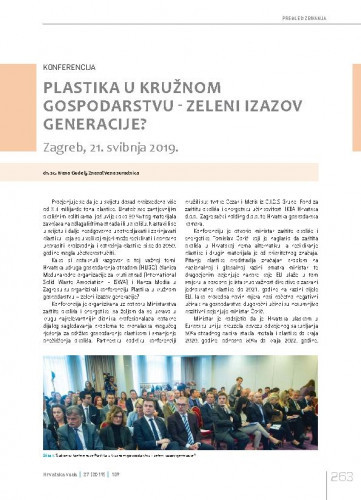 Konferencija „Plastika u kružnom gospodarstvu - zeleni izazov generacije?”, Zagreb, 21. svibnja 2019..Pregled zbivanja / Ivana Gudelj