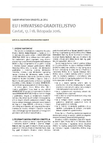 Sabor hrvatskih graditelja 2016 „EU i hrvatsko graditeljstvo“, Cavtat, 17.-18. listopada 2016..Pregled zbivanja / Josip Marušić