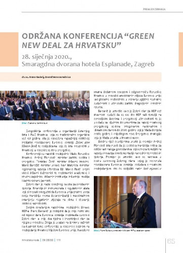 Održana konferencija "Green New Deal za Hrvatsku".Pregled zbivanja / Ivana Gudelj