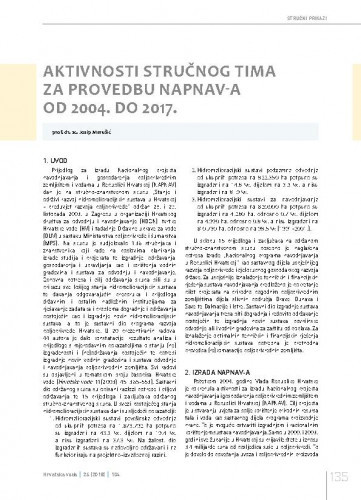 Aktivnosti stručnog tima za provedbu NAPNAV-a od 2004. do 2017..Stručni prikazi / Josip Marušić