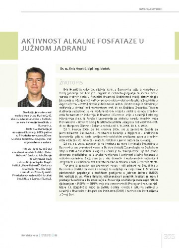 Aktivnosti alkalne fosfataze u južnom Jadranu.Novi znanstvenici / dr. sc. Enis Hrustić, dipl. ing. bioteh.