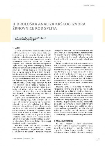 Hidrološka analiza krškog izvora Žrnovnice kod Splita.Stručni prikazi / Ognjen Bonacci, Ivo Andrić