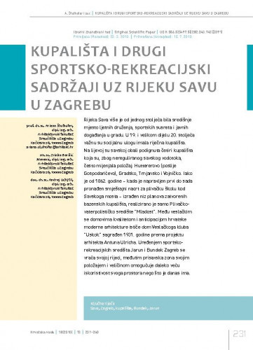 Kupališta i drugi sportsko-rekreacijski sadržaji uz rijeku Savu u Zagrebu / Ariana Štulhofer1*, Zrinka Barišić Marenić1, Andrej Uchytil1.