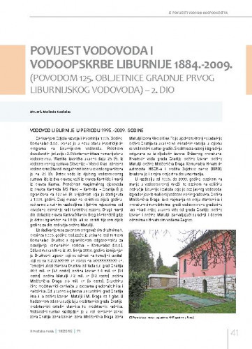 Povijest vodovoda i vodoopskrbe Liburnije 1884.-2009. - 2. dio.Iz povijesti vodnog gospodarstva / Melinda Kostelac
