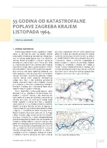 55 godina od katastrofalne poplave Zagreba krajem listopada 1964..Stručni prikazi / Josip Marušić