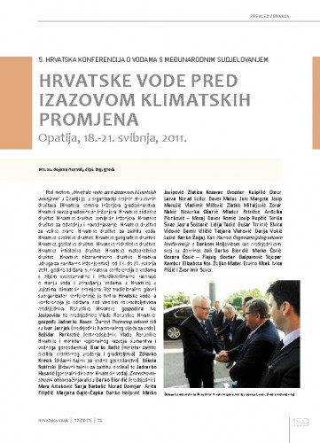 5. hrvatska konferencija o vodama s međunarodnim sudjelovanjem 